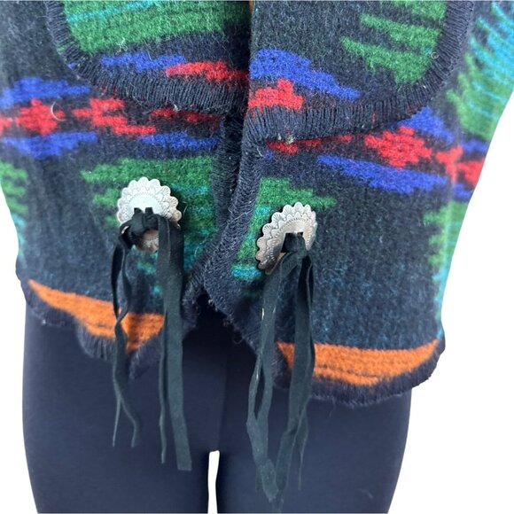 Woolrich Women's Multicolor Southwestern Wool Sleeveless Vest Sz L - Picture 4 of 7